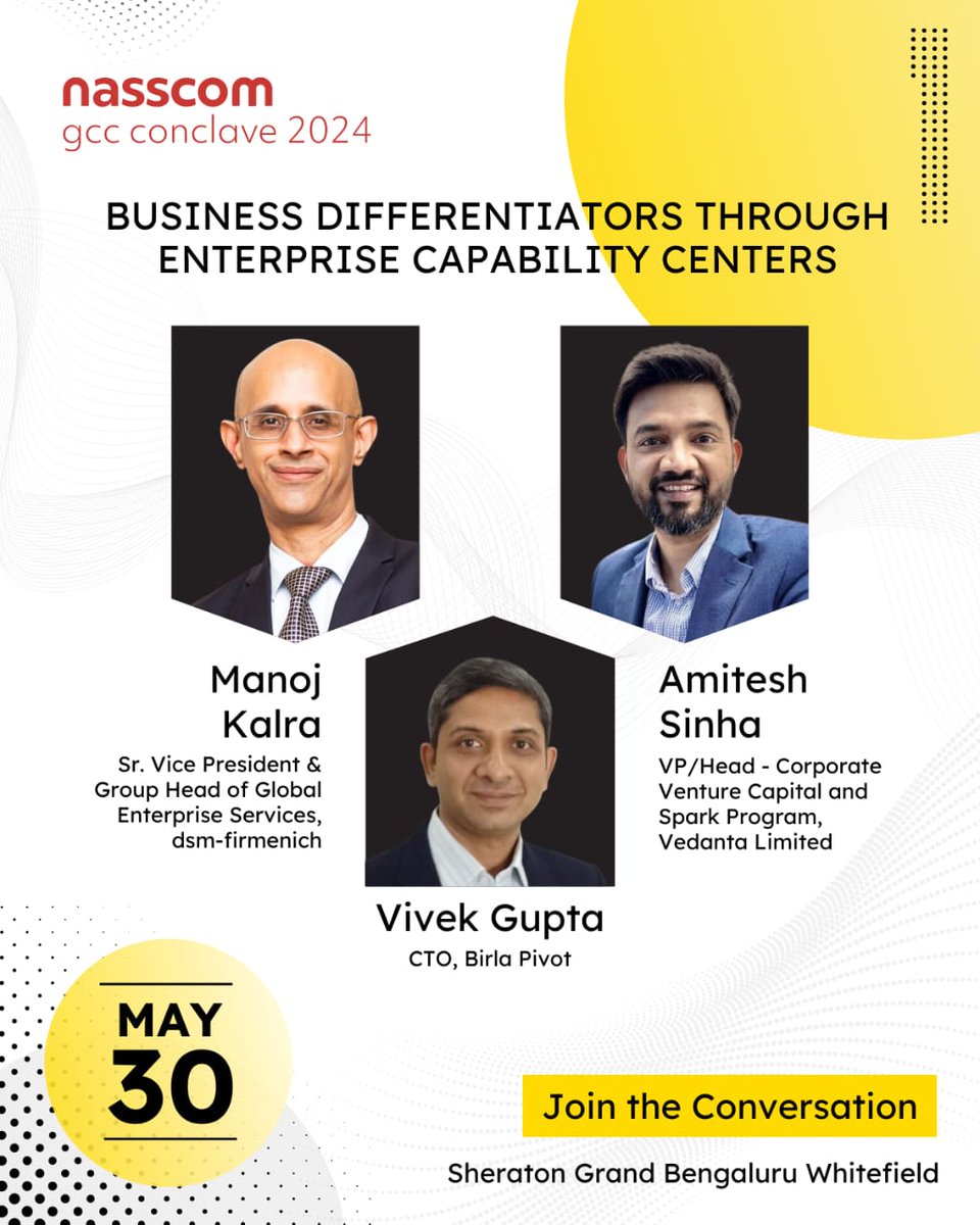 Business Differentiators through Enterprise Capability Centers 🌟 

Explore how Indian companies are modeling themselves after GCCs by establishing centralized R&D and tech centers to drive growth and innovation. Join @manojkalra, Sr. Vice President & Group Head of Global