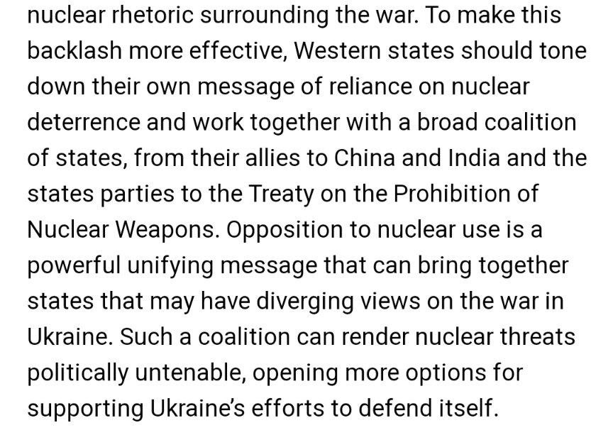 'The international community must double down on its message that nuclear threats are inadmissible.' A brief piece that I wrote for @theELN: 'Quieting the nuclear rattle: Responding to Russia’s tactical nuclear weapons europeanleadershipnetwork.org/?p=22180