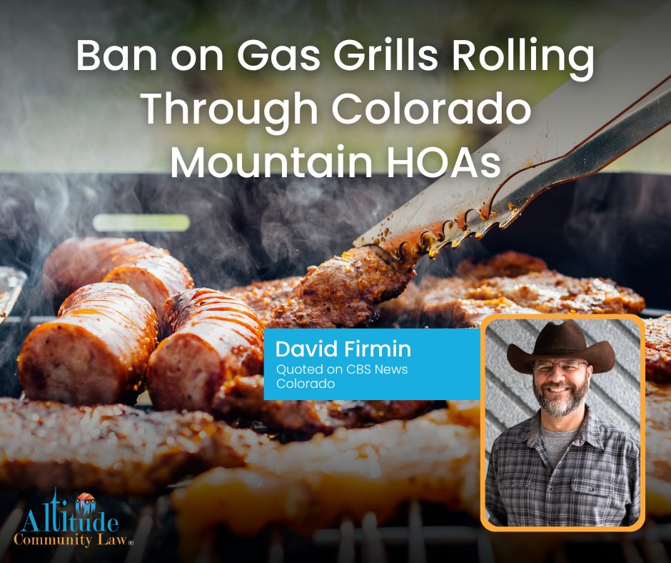 Don’t miss our own David Firmin discussing why mountain HOAs are banning gas grills on CBS News Colorado! cbsnews.com/colorado/news/… 

#HOALaw #HOAEducation #HOAManager #AltitudeCommunityLaw #ColoradoHOA #HOAAttorney #HOAInsurance #GasGrills #HOAGrills #BBQ #CBSNewsColorado