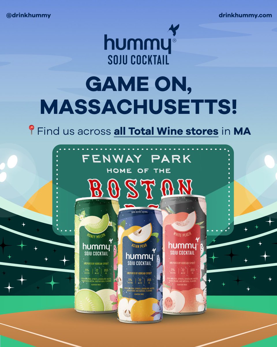 WE’RE EXPANDING!!! 🙌 You can now find Hummy in MASSACHUSETTS at all @totalwine stores. This has been one of the most requested states and we’re so excited to finally be here 🤩

#massachusetts #boston #totalwine #rtd #soju