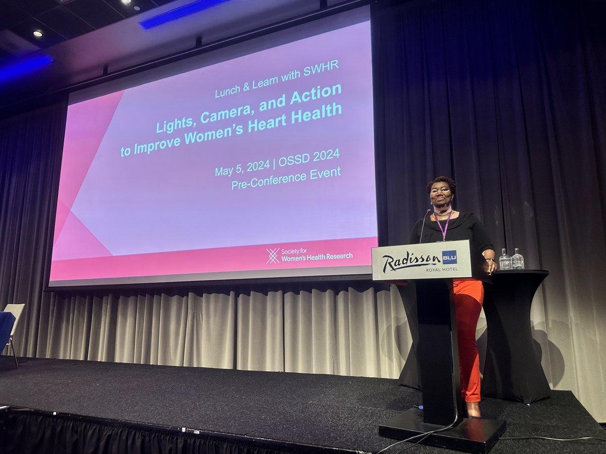 SWHR's tweet image. This month, SWHR hosted a pre-conference symposium session at #OSSD2024 @OSSDtweets. SWHR Chief Science Officer Irene O. Aninye, PhD, and Science Programs Manager Syreen Goulmamine, MPH presented opportunities to address cardiovascular disease in women: swhr.org/swhr-discusses…