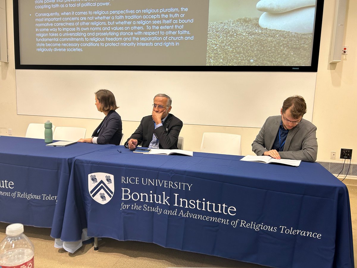 BoniukInstitute's tweet photo. ONE'S RELIGION'S VIEW OF PLURALISM ACROSS NATIONAL CONTEXT Panel at the ongoing @BoniukInstitute Spring Convening interrogates #ReligiousPluralism and diversity from legal, sociological, religious studies &amp; theological perspectives. @BDKalinowski @TariqModood  @RiceRPLP https://t.co/NWmGKGJC6Z