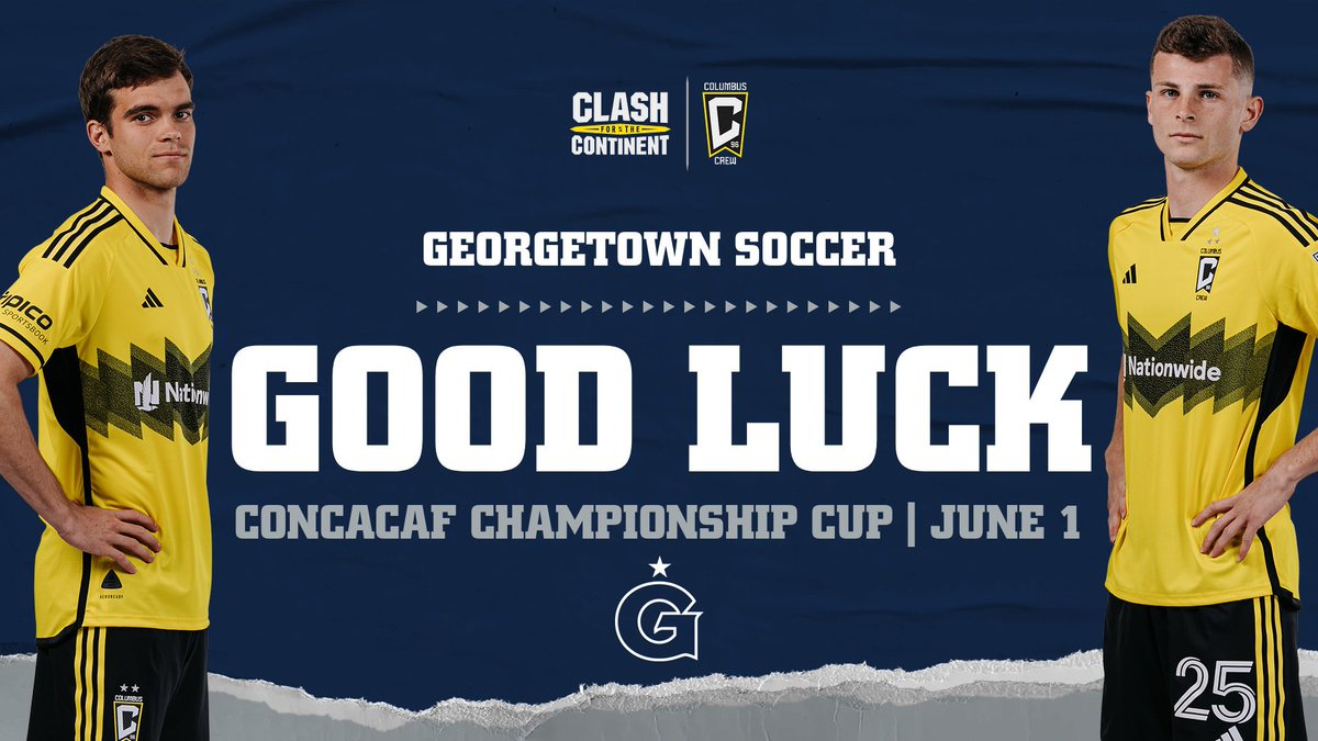 Good luck to a pair of our #ProHoyas as they prepare for the Concacaf Champions Cup Final on Saturday, June 1 at Estadio Hidalgo in Pachuca, Mexico with the @ColumbusCrew!

#HoyaSaxa