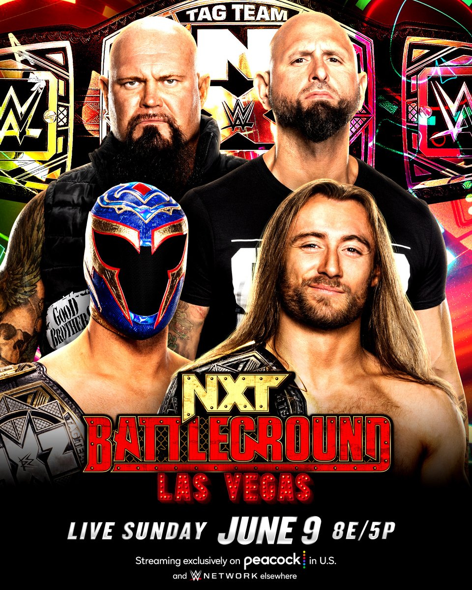 This is going to be good. @The_BigLG & @MachineGunKA will battle it out with @Axiom_WWE & @WWEFrazer for the #WWENXT Tag Team Titles at #NXTBattleground! 🎟️ TICKETS ON SALE NOW: ms.spr.ly/6014Y9lLu.