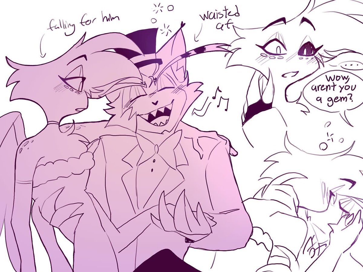 I want them to fall in love already🫧💜💜 #Huskerdust #hazbinbinhotel #angeldust #Husk