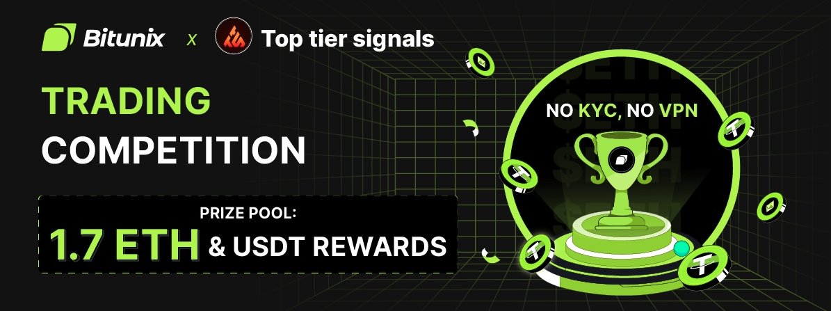 Shoutout to <a href="/BitunixOfficial/">Bitunix</a>, we secured an over 1.7 $ETH Prize Pool💰

Enter Here:
bitunix.com/browser/activi…

Trading competition exclusive for <a href="/TopTierSignals/">Top Tier Signals</a> discord members &amp; free for everyone to join!