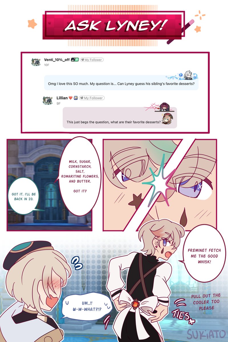 #lyney #lynette #freminet #genshin #genshinimpact 
Reminder to read Right to Left! ᓚᘏᗢ