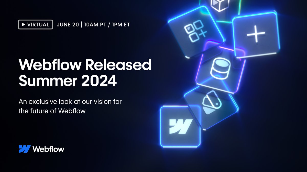 We’ve been shipping at Webflow 🚢 And we can’t wait to tell you all about the updates we've been working on to improve your experience using Webflow. Join us on June 20, 10am PT / 1pm ET to celebrate these launches and look at our vision for the future: wfl.io/wr