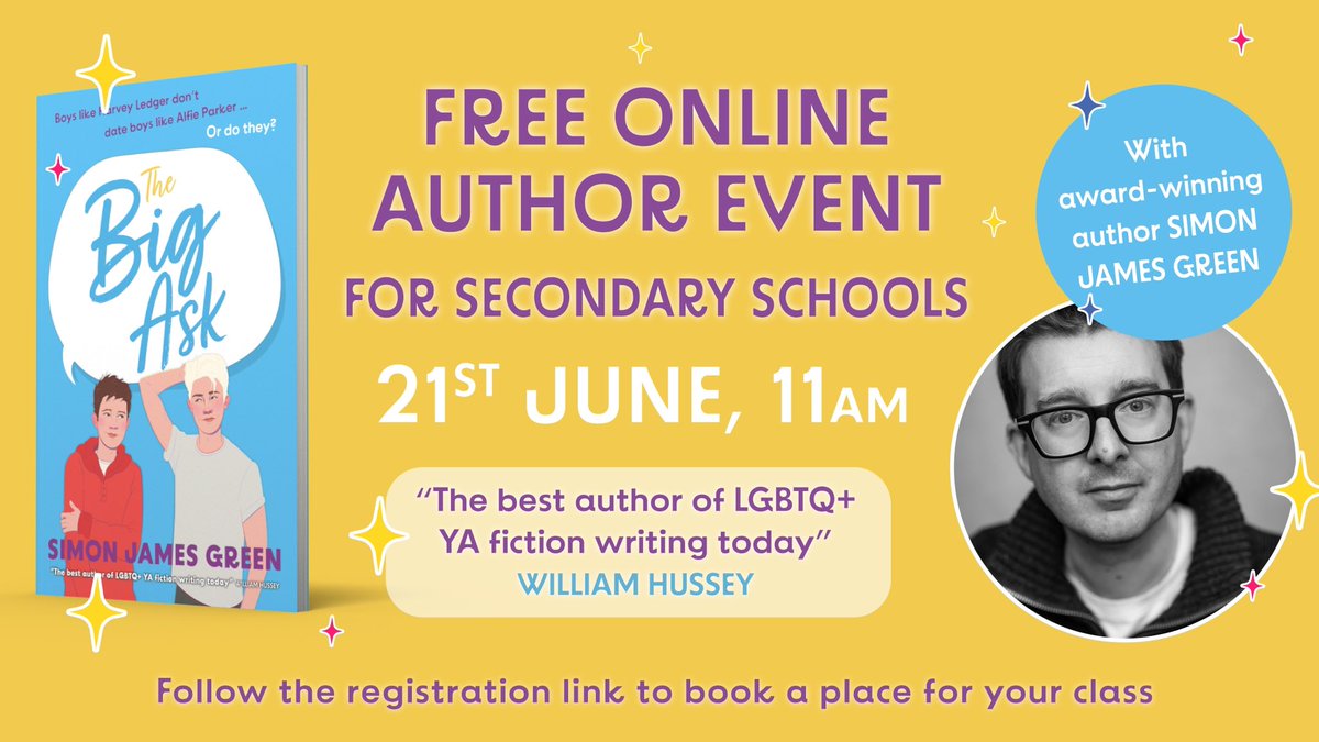 An invitation to all secondary school teachers / librarians to join me and the Barrington Stoke team at this free online event all about my new YA romcom THE BIG ASK! Register here: harpercollins.zoom.us/webinar/regist…