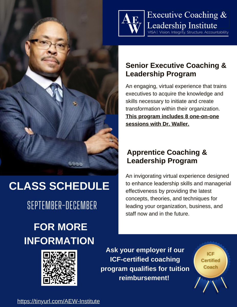 For more information about our forthcoming Fall Courses, please visit our website: nextstep-associates.com/aew-institute/

#AEWLeadership #VISALeader #vision #integrity #Structure #accountability #courses #fallsemester #Leader #executivecoaching
