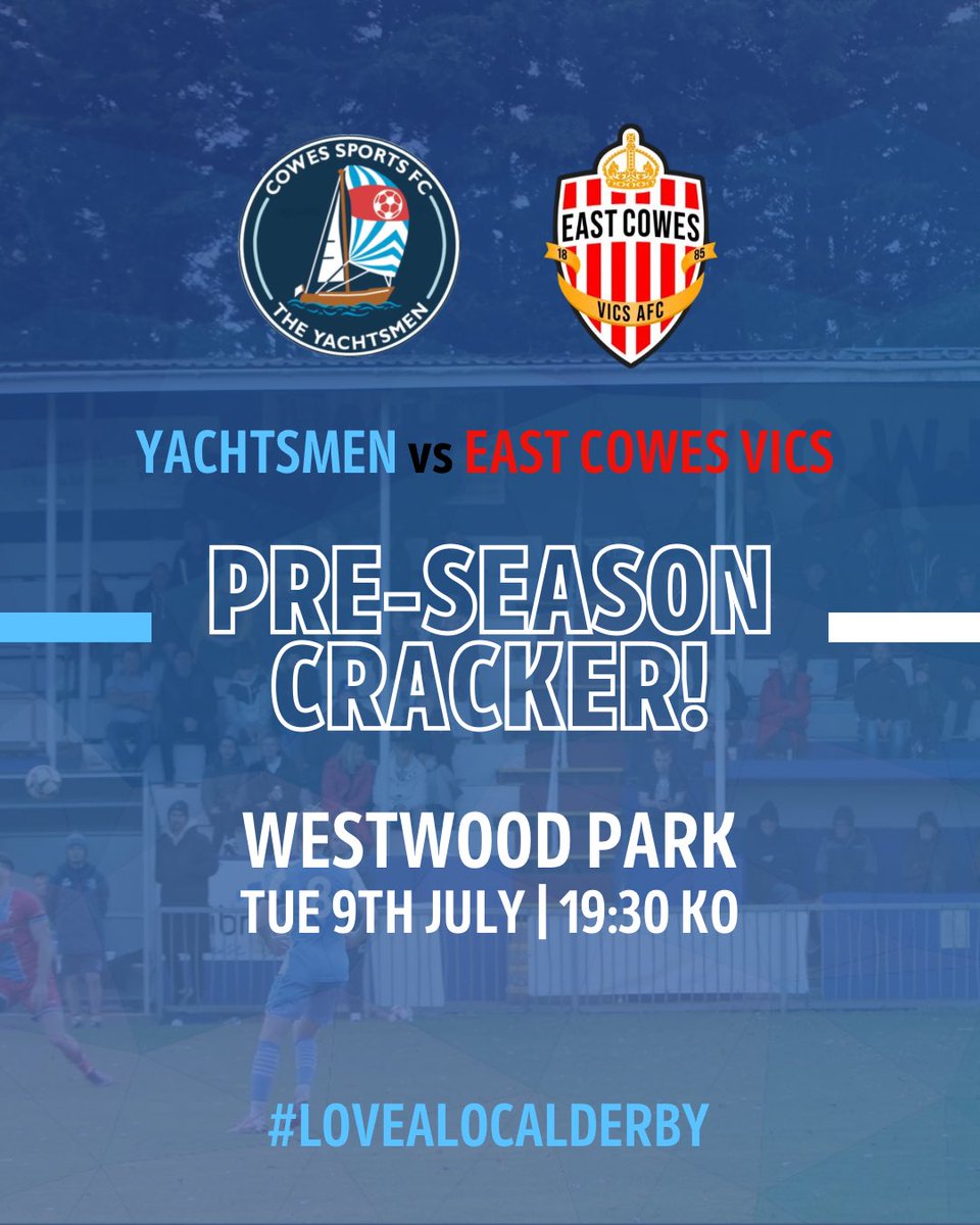 Oh, and one more thing…

…we love a local derby, so we figured we should get one in right at the start of the season 😉

Our only mid-week fixture for the preseason, the perfect watch on a summers night!

#westwoodpark #football #cowessportsfc #localderby
