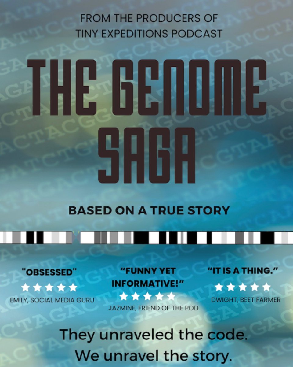 Lights, camera, ACTION🎬✨  

Our talented co-hosts, Dr. @<a href="/sksharman1089/">Sarah Sharman, PhD</a> &amp; <a href="/chrismpowell/">Chris doing my own research Powell 🫡</a> made a movie! The Human Genome Project, like you've never seen it before! 

Take a listen to "The Genome Saga" in the Season 5 premiere of Tiny Expeditions now: hudsonalpha.org/real-vs-reel-t…