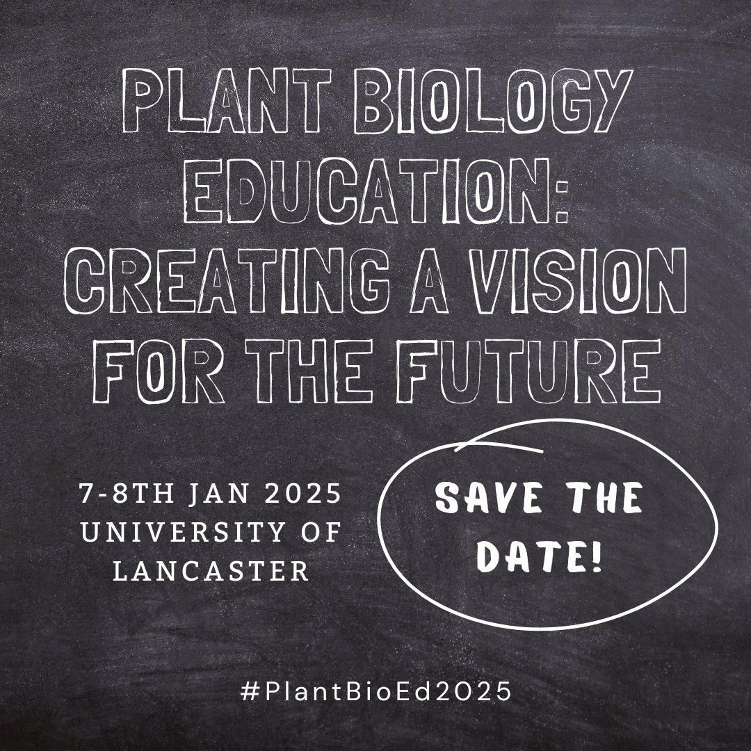 Save The Date! Very excited to announce meeting "Plant Biology Education: Creating a Vision for the Future" 7-8th Jan 2025 in Lancaster #PlantBioEd2025 - lineup going to be great - abstracts and registration open later this year web.cvent.com/event/a171592e… <a href="/PlantTeaching/">mary williams</a> @apaterliny