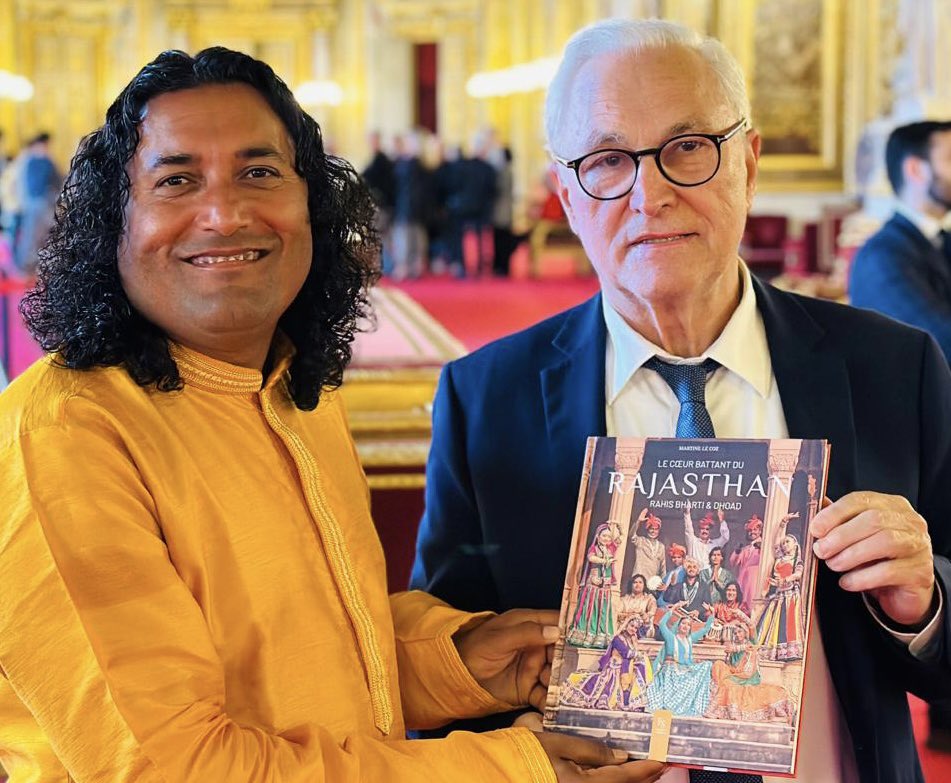 Rahis Bharti (@bhartirahis) on Twitter photo #RahisBharti #DHOAD from #Rajasthan, was invited by the Honorable Senator Mr. DUFFOURG Alain to the Sénat in Paris, France. He presented a book written about his life and Rajasthani art and culture in France: "Rahis Bharti - Dhoad, the heartbeat of Rajasthan." <a href="/IndiaembFrance/">India in France</a> #RahisBharti #DHOAD from #Rajasthan, was invited by the Honorable Senator Mr. DUFFOURG Alain to the Sénat in Paris, France. He presented a book written about his life and Rajasthani art and culture in France: "Rahis Bharti - Dhoad, the heartbeat of Rajasthan." <a href="/IndiaembFrance/">India in France</a>