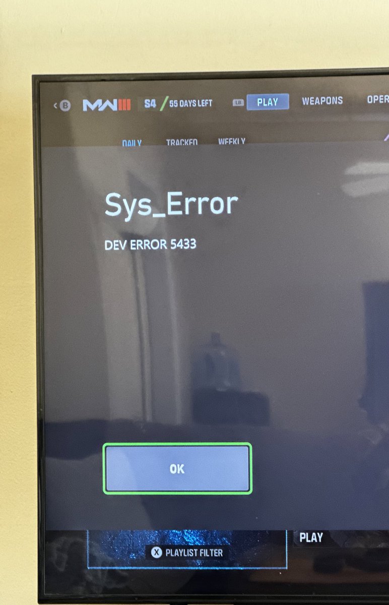 VincentBehan2's tweet photo. @CODUpdates @CODUpdates Xbox DEV Error 5433 https://t.co/HxhbaoICQl