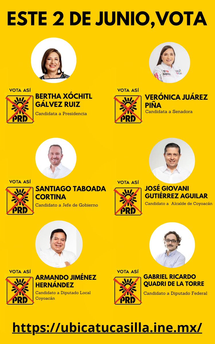 ArmandoPRD24's tweet photo. Este #2DeJunioAVotar ya saben por la ola amarilla en #Coyoacán #VotaPRD #ArmandoJimenez @giogutierrezag @XochitlGalvez @juarezpiña @STaboadaMx @Quadri Vamos por el triunfo, vamos por México!!!! https://t.co/oY1XMxFdEp