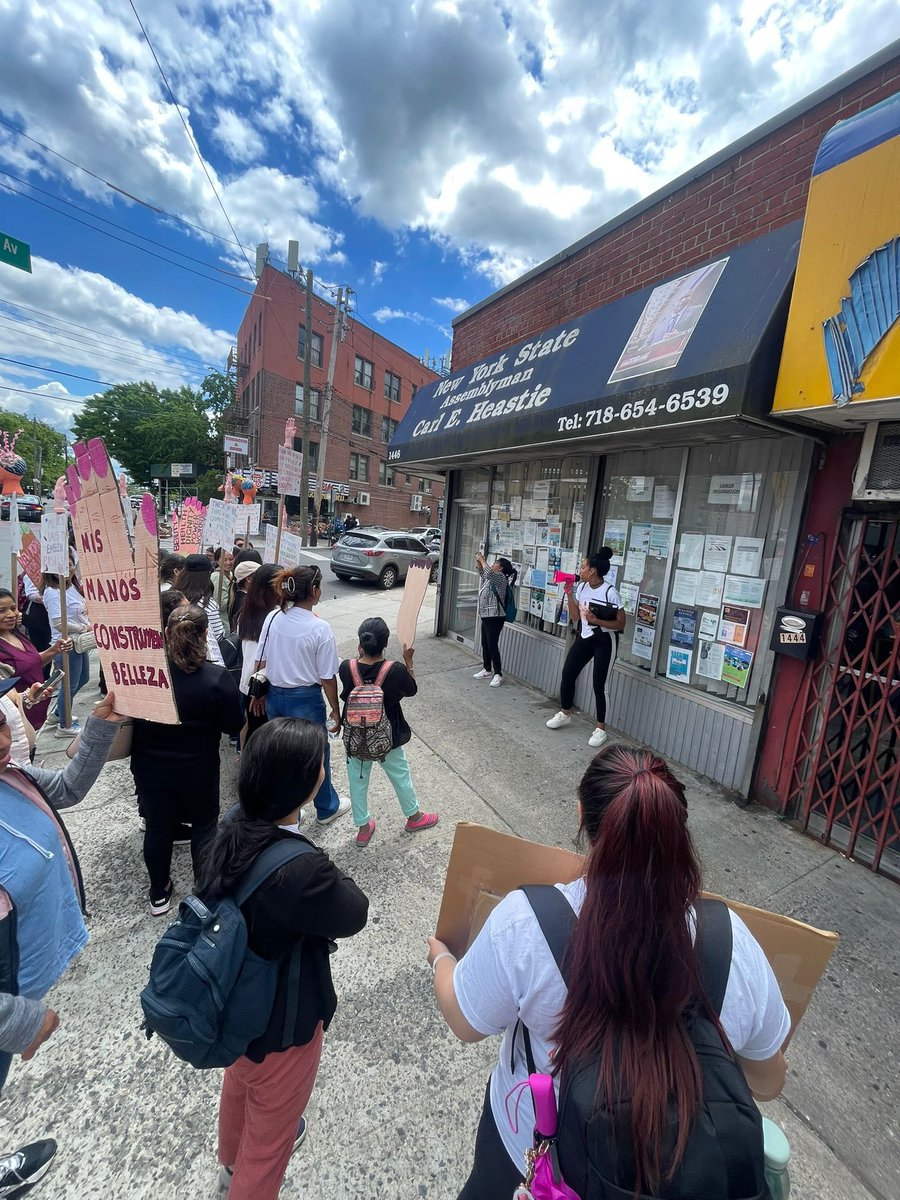 HAPPENING NOW: Nail Salon workers gather outside @CarlHeastie’s office to deliver a letter from legislators &amp; community groups asking him to pass the nail salon minimum council standard act THIS YEAR!