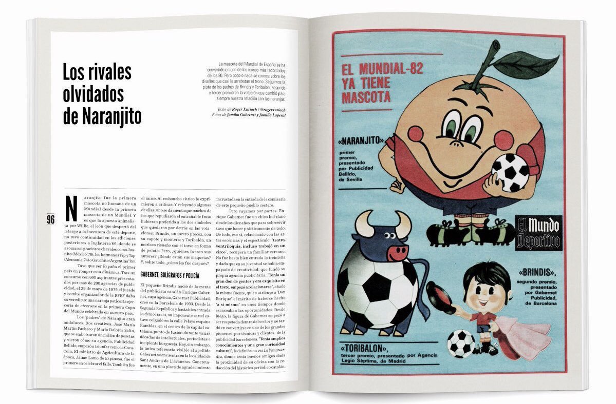 Hoy se cumplen 45 años de que el jurado de la Real Federación Española de Fútbol eligió a "Naranjito" como mascota del Mundial de España 82 por delante de "Brindis" y "Toribalón", las otras dos mascotas finalistas. ¿Con cuál te quedas?