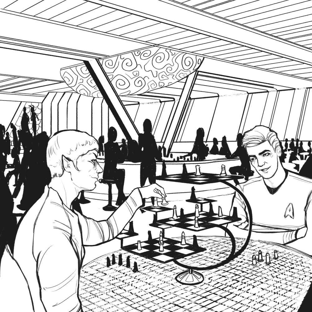 bardicious's tweet photo. Chess Game at the Port Galley

Read more about my art and process on my Patreon! https://t.co/lePnn30WNi

#startrek #strangenewworlds #sketch #spirk #illustration #digitalart #arttimelapse #artprocess https://t.co/NWHAeVNg14