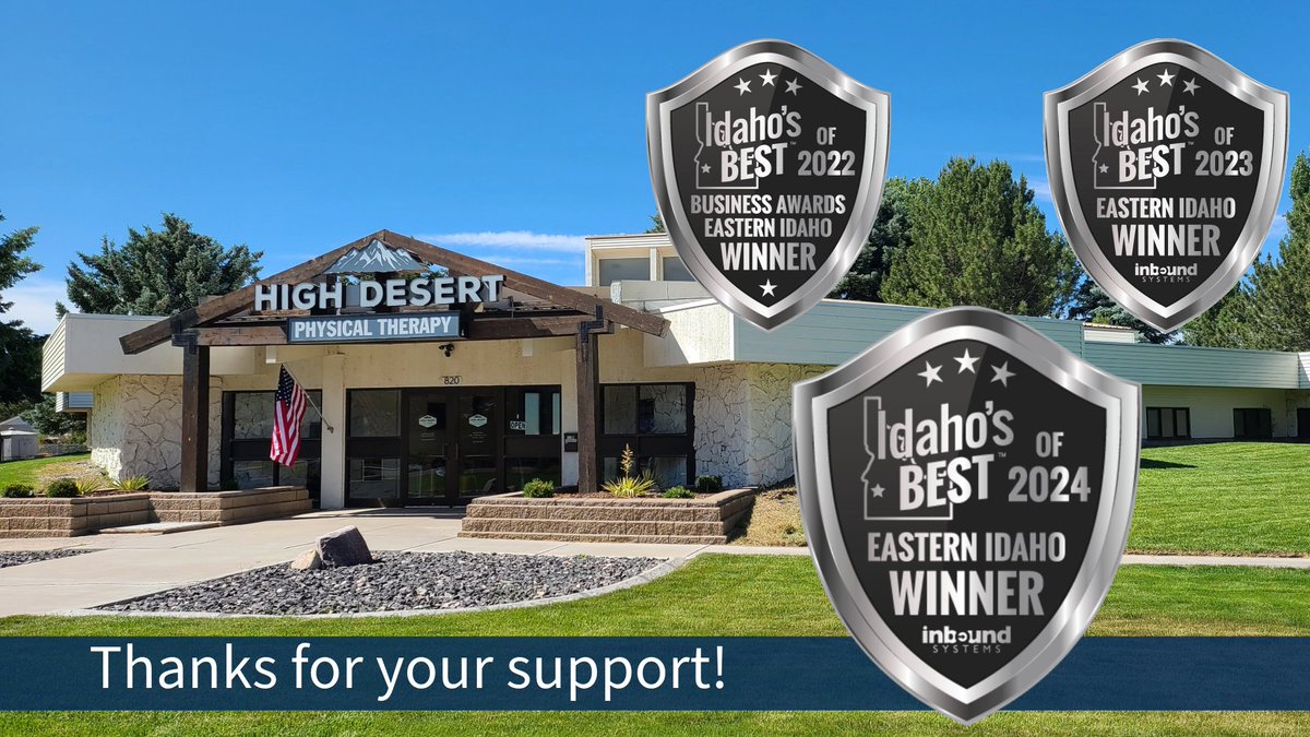 3 years in a row!  Thank you for your votes and thanks to our awesome team!  Best Physical Therapy Clinic in Eastern Idaho.  We're so grateful to our community for their continued trust and support. #chubbuck #pocatello #physicaltherapy #idahosbest