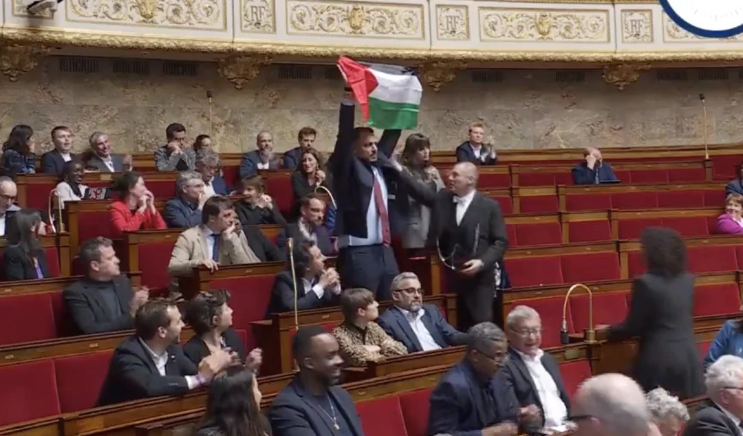 In France, a deputy got a 15 days expulsion from the National Assembly for brandishing a Palestinian flag.

This leftist party is pretty bad. They published a announcement supporting Palestinians, the same day the day off the attack, October 7. Two of them were summoned by police