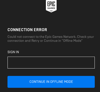 colliander's tweet photo. @FortniteStatus Seems to be a problem with login (PC in Sweden). No other issues with internet and I've tried rebooting. Any updates? https://t.co/VHse4TbIsx