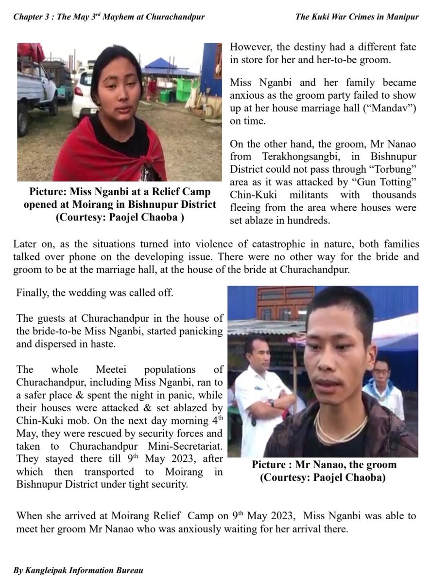 'The Runaway Bride from Churachandpur'

She was to get married on 3rd May 2023 but #KukiMilitants & mobs attack her village, set everything on fire. She spent the night hiding in panic

@UNHumanRights @hrw @Europarl_EN @indSupremeCourt @amnesty @NBirenSingh @Polytikles  @Pontifex