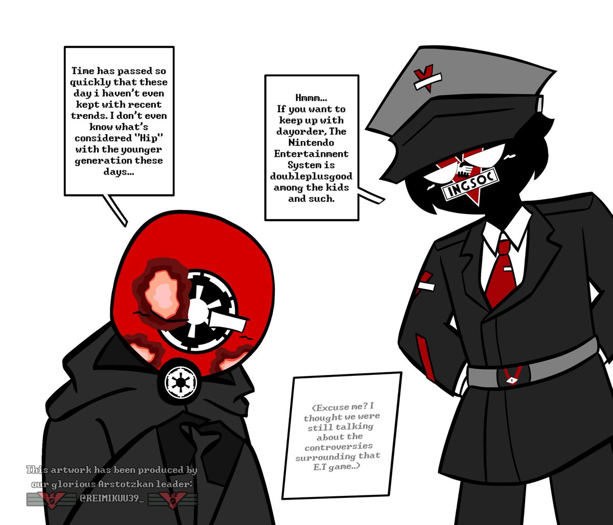 'Time passes too quickly...'
(Extra information: Read the test from Left to right)
#Countrypapers
#Countryhumans
#Countryhumansart 
#Starwars
#Nineteeneightyfour