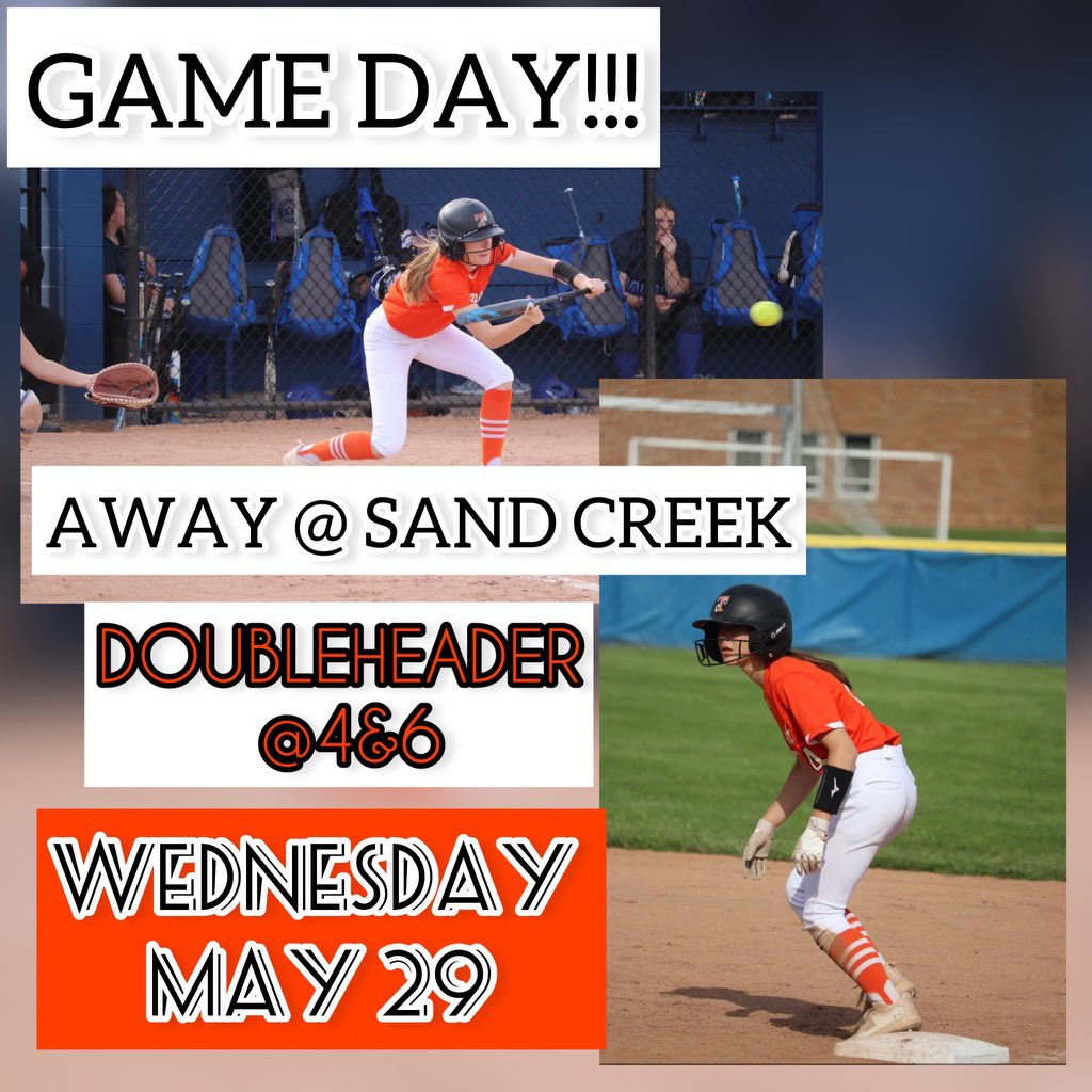 GAME DAY!! 
Varsity is at Sand Creek for a DH! 
🧡🖤🧡🖤
