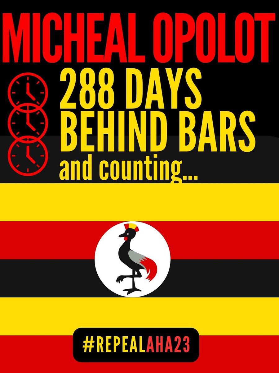Uganda’s extreme anti-#LGBTQ+ hate has condemned #MichealOpolot to 288 days behind bars–and counting. Justice Frances Abodo, @ODPPUganda, drop Micheal’s charges! #RepealAHA23
@HealthGAP 
@chapterfourug 
@SMUG2004 
@UKPC_UG
