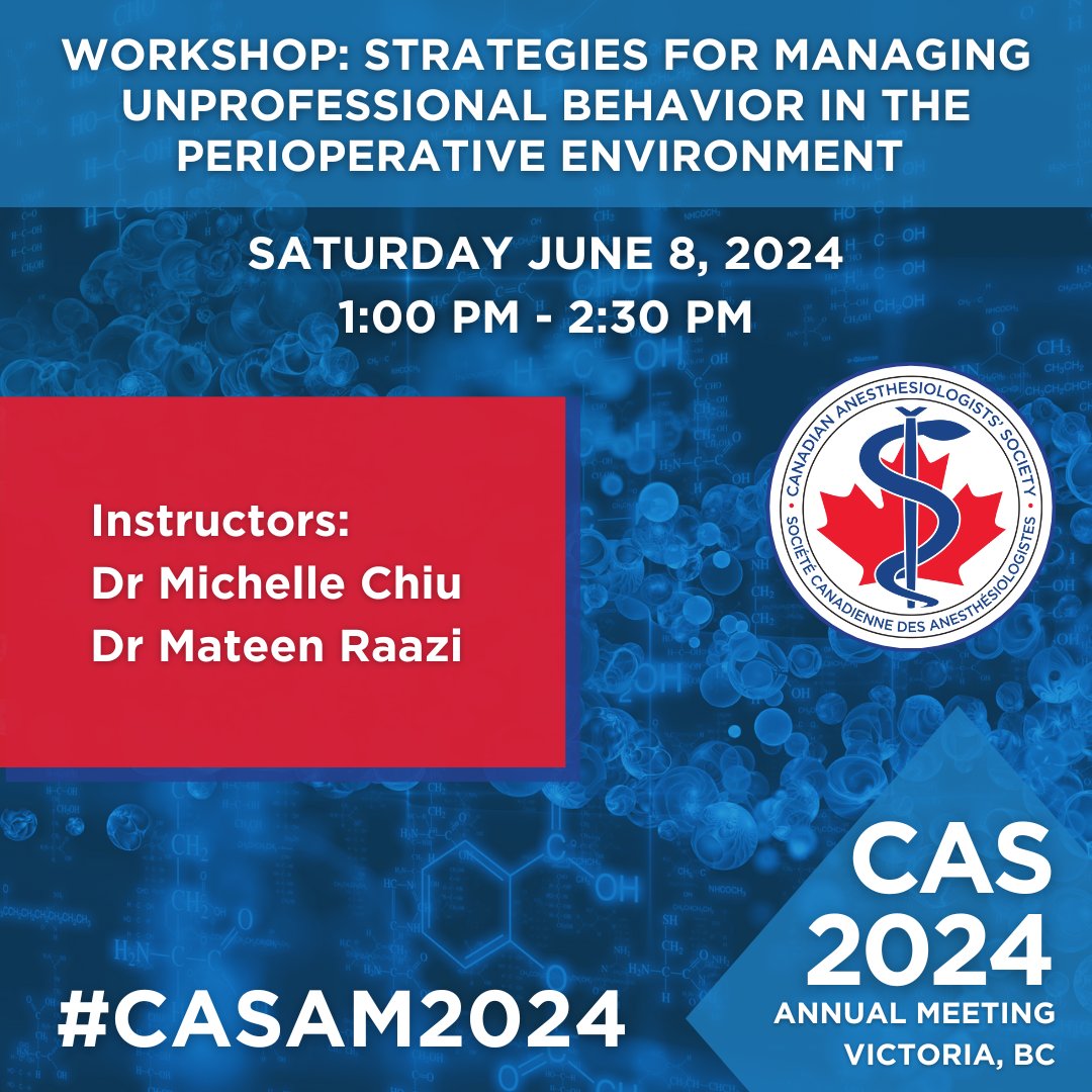 Join us for a HCA Section workshop at the CAS Annual Meeting in Victoria! Dr. Michelle Chiu and Dr. Mateen Raazi will be holding a workshop on a subject that is very relevant for anyone in (or aspiring to) a leadership role.