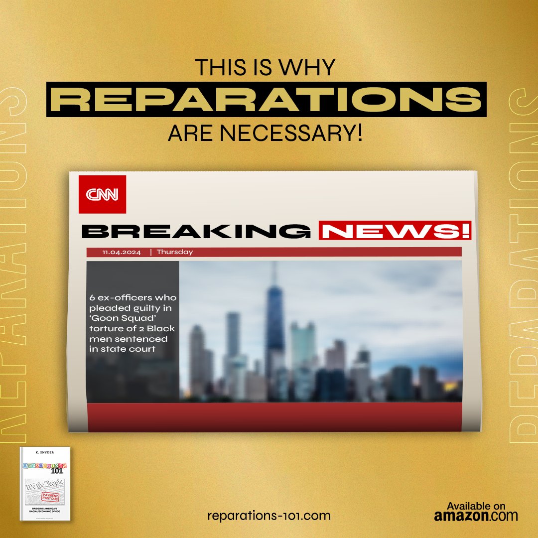 K_Snyder_author's tweet photo. Are we really surprised when something like this came up on the news?
Yet, another point proving why #reparations are necessary!
Demand reparative #action today: https://t.co/2QvYzbgiZo
#WritersCommunity #Reparations101 #KSnyder #BlackLove #BookLovers #BlackPeople #BooksTweet https://t.co/fQX3DOJuci