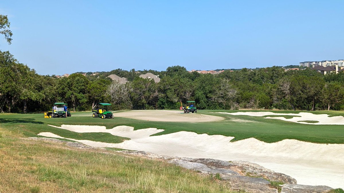 The Oaks course is currently undergoing its first aerification of the season. A big thank you to the TPC San Antonio Agronomy Team for their dedicated efforts in maintaining the courses in peak condition year-round!