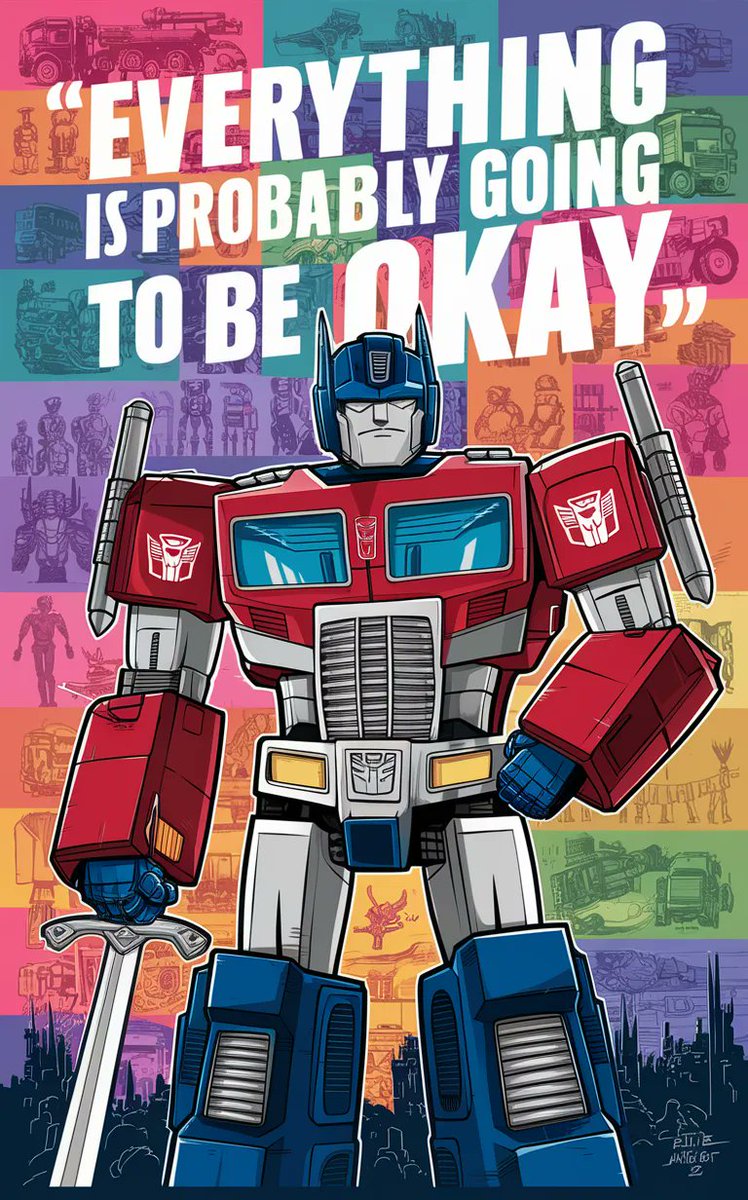 geordiemilne's tweet photo. Which is your favorite Optimistic Prime? @ideogram_ai #ideogramai #ideogram #ai #aiart #art #generativeart #robotics #robot #robots #transformers #optimisticprime #everythingisprobablygoingtobeokay #contentment #Santosha https://t.co/Xk2sAmAOa7
