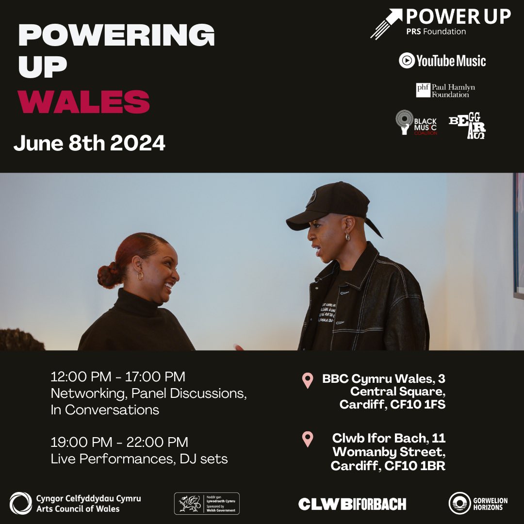 Power Up (@timetopowerup_) on Twitter photo POWER UP and Arts Council Wales present POWERING UP Wales, a full day of conversations, networking and live performances for music creators and industry professionals in Wales also featuring evening performances by some stellar artists.
Sign up ⬇️
prsfoundation.com/2024/05/29/pow… POWER UP and Arts Council Wales present POWERING UP Wales, a full day of conversations, networking and live performances for music creators and industry professionals in Wales also featuring evening performances by some stellar artists.
Sign up ⬇️
prsfoundation.com/2024/05/29/pow…
