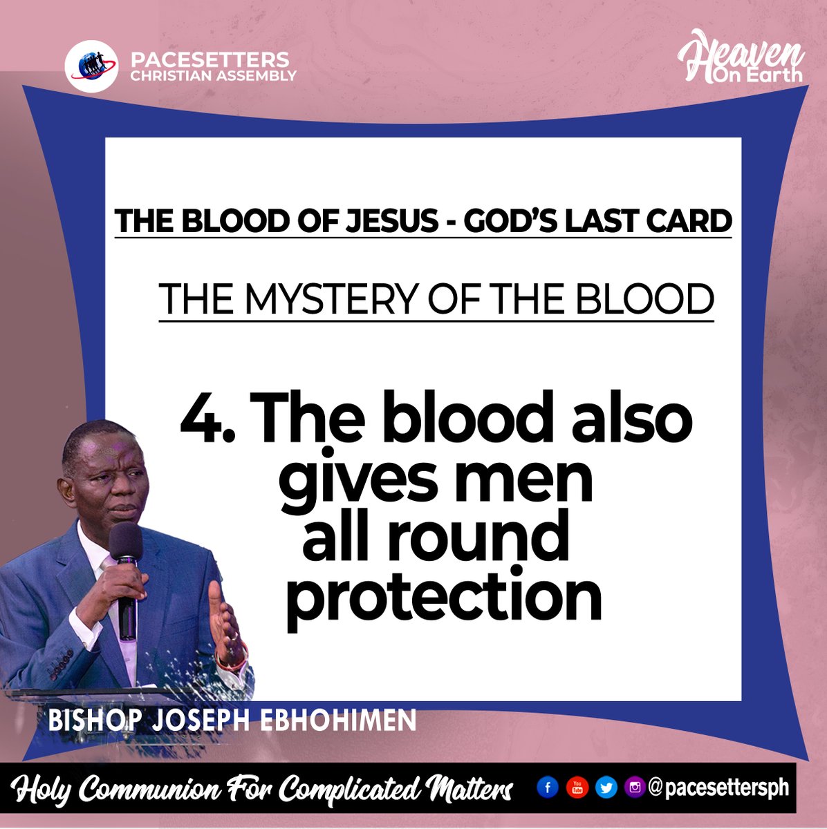 THE BLOOD OF JESUS; GOD’S LAST CARD - THE MYSTERY OF THE BLOOD

#ThebloodofJesusGodslastcard
#Themysteryoftheblood
#Holycommunionforcomplicatedmatters
#EndofmonththanksgivingService
#Plantedbythewaters
#Heavenonearth
#Pacesettersph