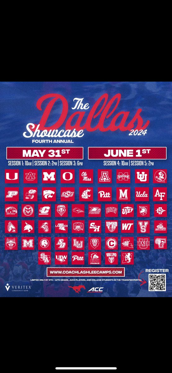 I will be attending the SMU showcase, June 1st. Ready to compete! @coachdwes @CoachMoCrum @coachsymons #greatness #txhsfb #ponyup