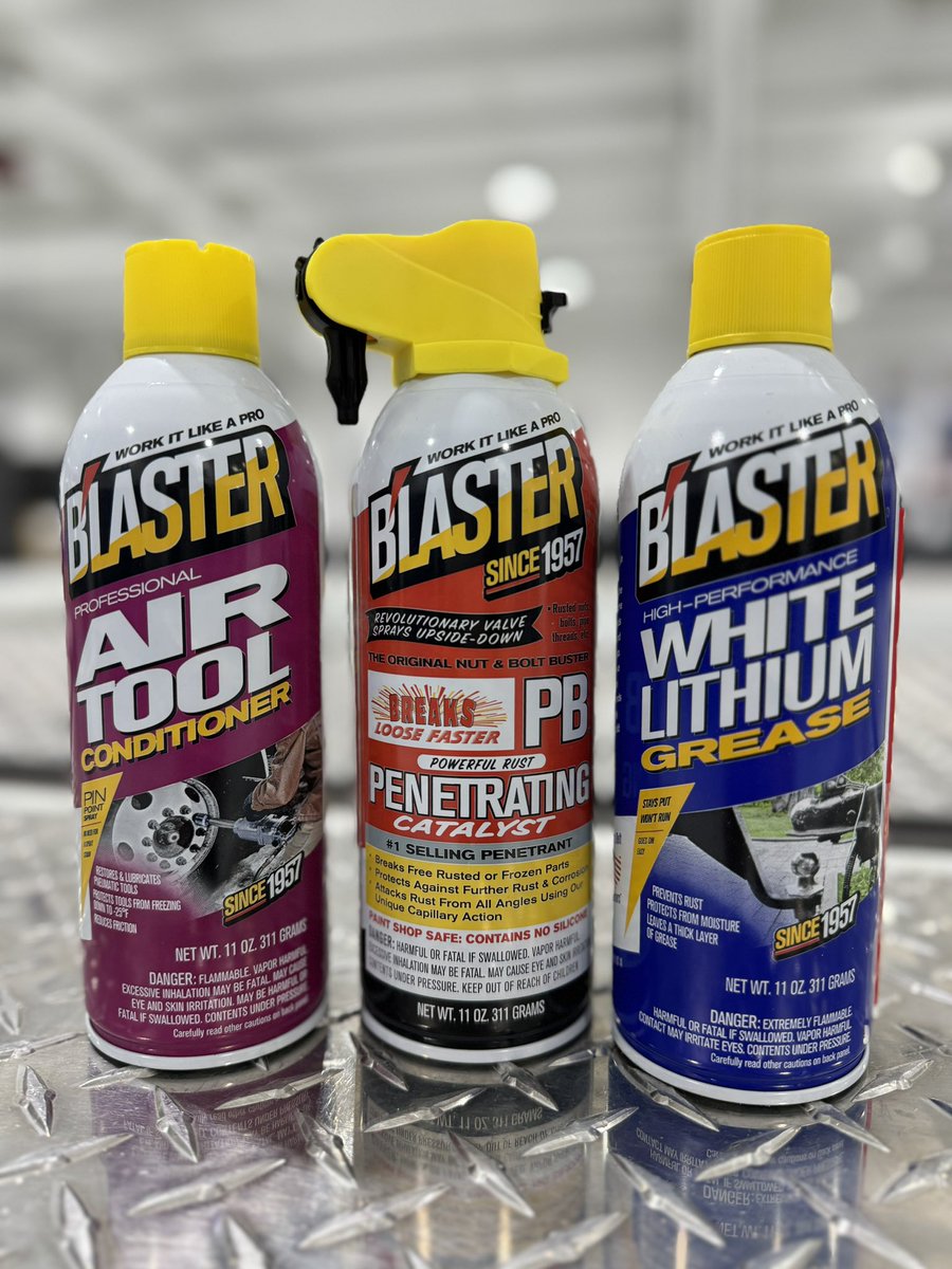 Now that’s a winning Big 3. 🏆 We always have a winning lineup of @BlasterProducts at the shop.
