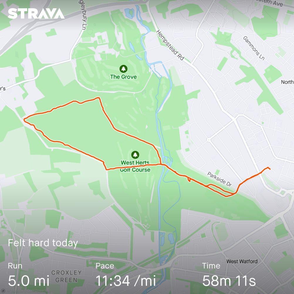 Alexbarton34's tweet photo. Same rout I usually do but after a long weekend of festivals and skateboarding this run felt so mush harder 🤦🏻‍♂️ #strava #run #running #needtogetfitter https://t.co/axdfeNC4fa