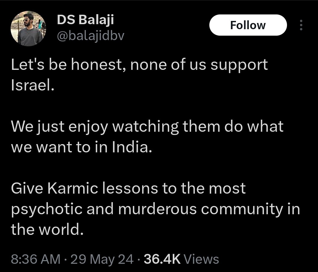 Thoughts of an average Indian.
If they get a chance, they will not hesitate to replicate the israhell's genocide model. Their inherent hate towards Muslims is sickening to core, and their radicalization is beyond repair.