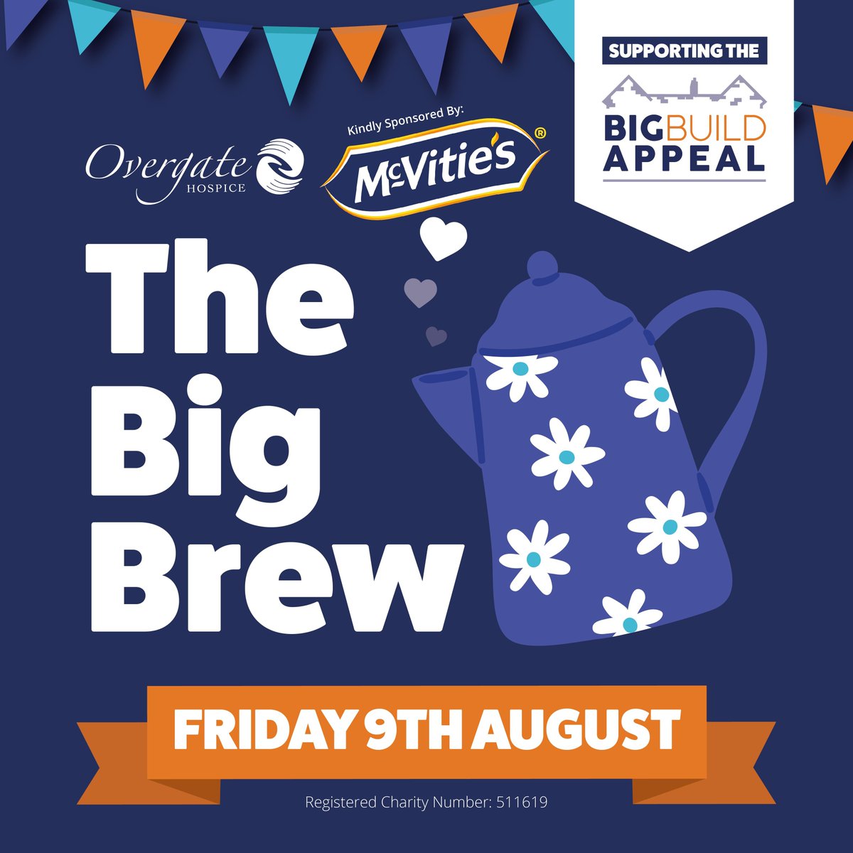 Hosting your own Big Brew is easy! Simply gather friends, family, or colleagues, pop the kettle on, and enjoy each other's company, whilst raising funds for The Big Build Appeal. Sign up & join us on August 9th buff.ly/3yrrjNt 🍰#OvergateBigBrew2024