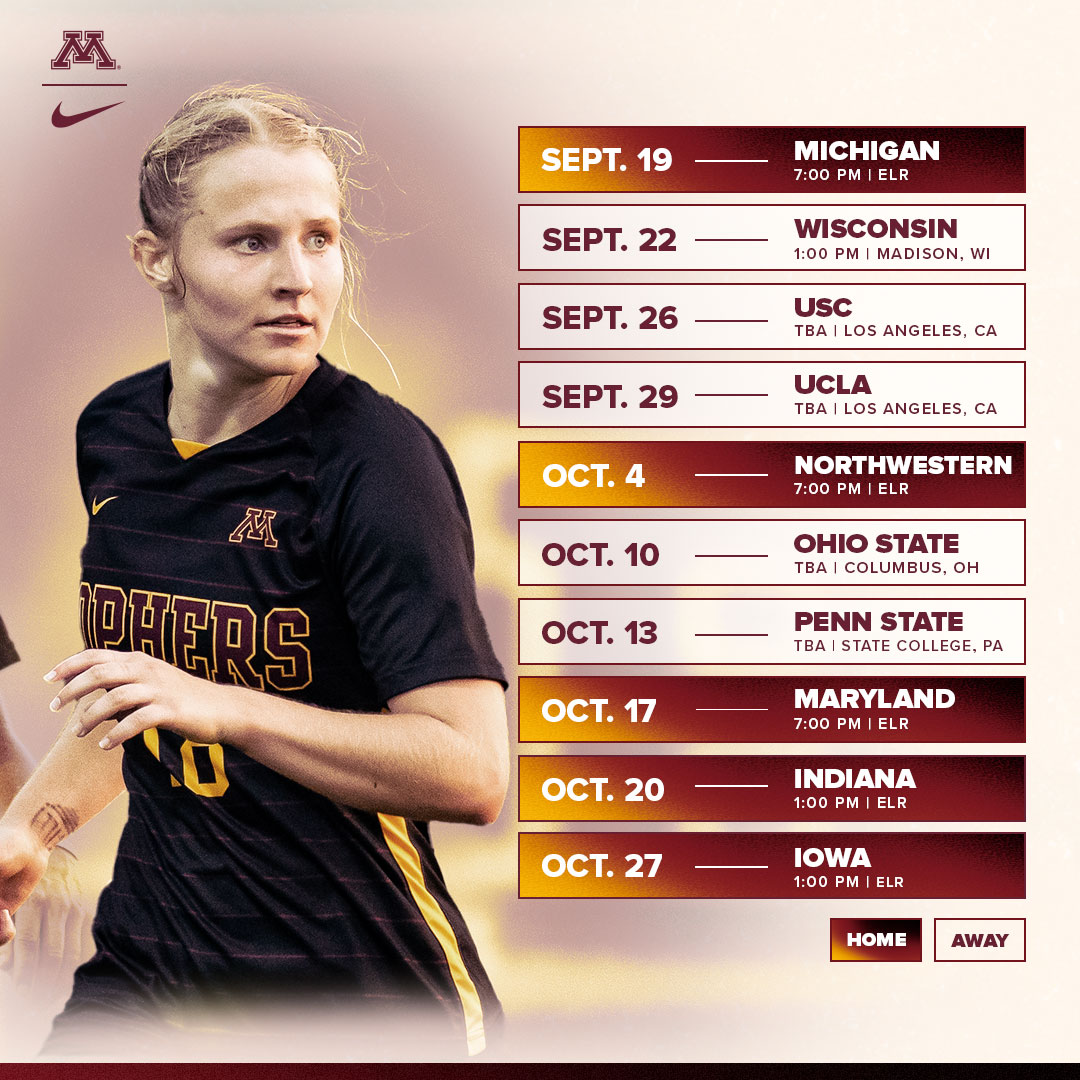 Oh we are 𝐒𝐎 back!

The 2024 Gopher Soccer schedule is here... and it's perfect 🤩

🗞️ z.umn.edu/9kj7 
🗓️ z.umn.edu/9kja

#ThisIsHome | #Gophers〽️