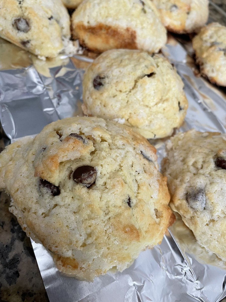 Guys take a look at these choccy chip scones I made :3