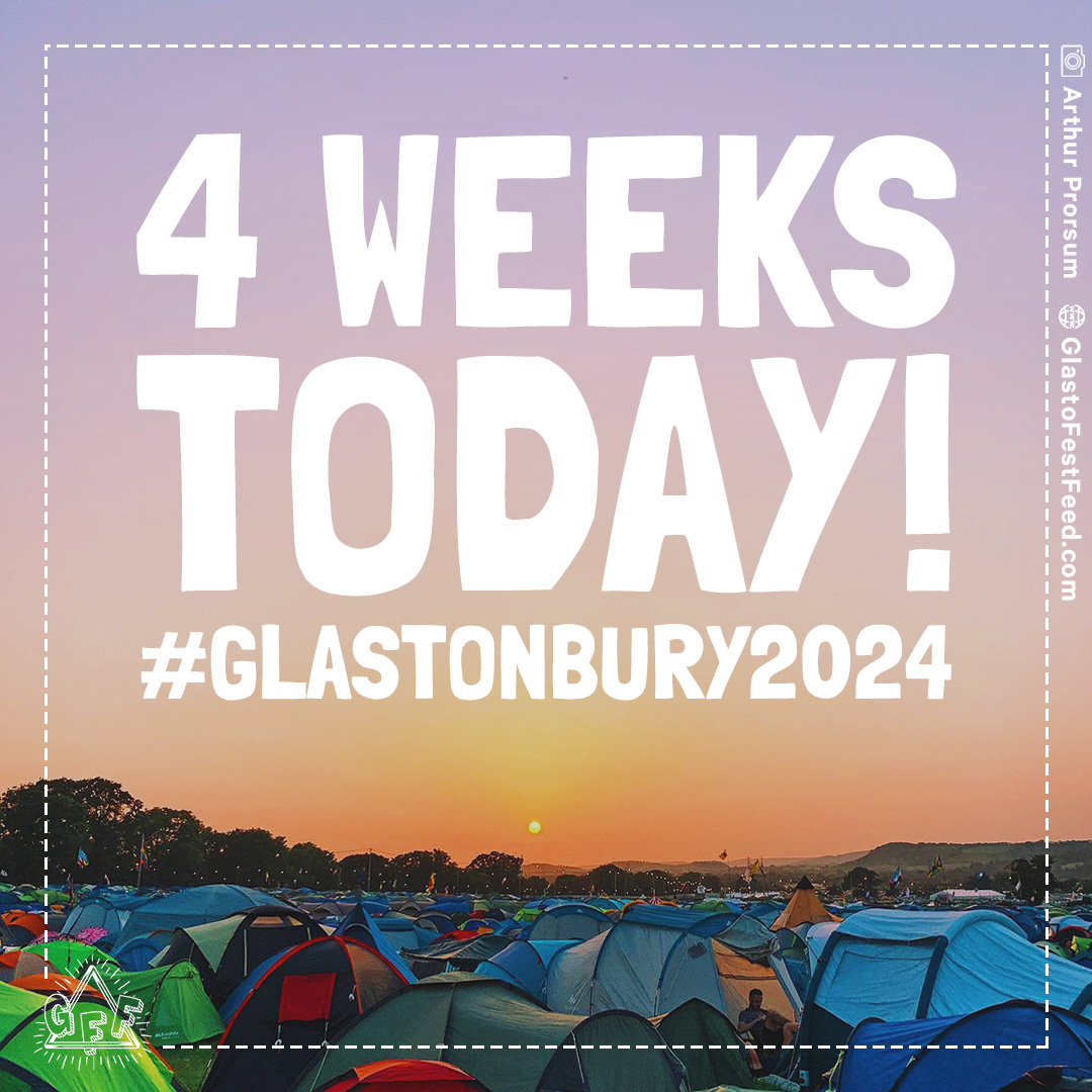 GlastoFestFeed's tweet photo. Oh hey! Four weeks today! ✌️😃✌️

#Glastonbury2024 https://t.co/1UKRRYxsEK