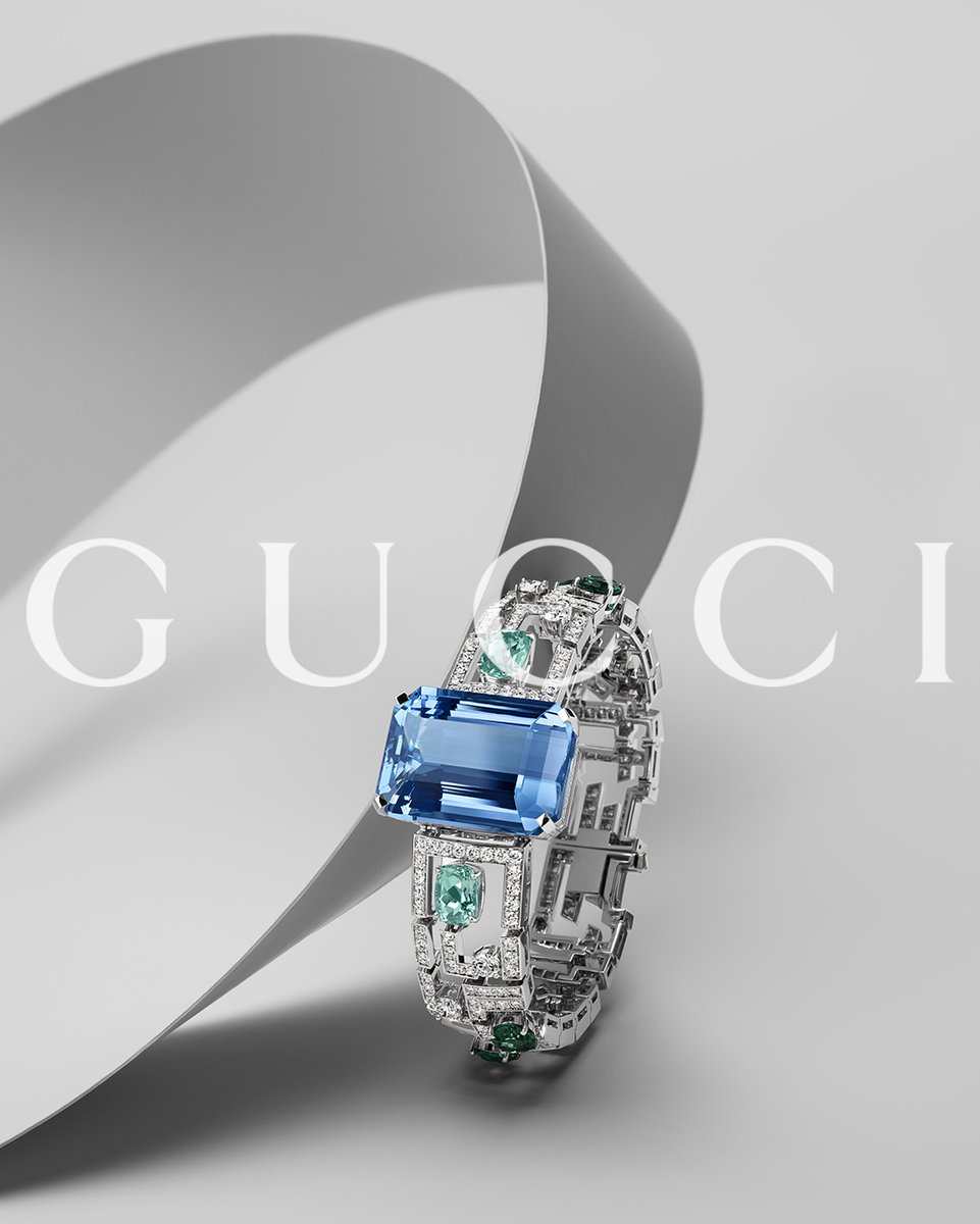 Pieces from the #LabirintiGucci High Jewelry collection reveal beauty in balance through a delicate blend of aquamarines, tourmalines, and diamonds in rich hues. Discover more on.gucci.com/_GucciHighJewe… #GucciHighJewelry #GucciMaestria