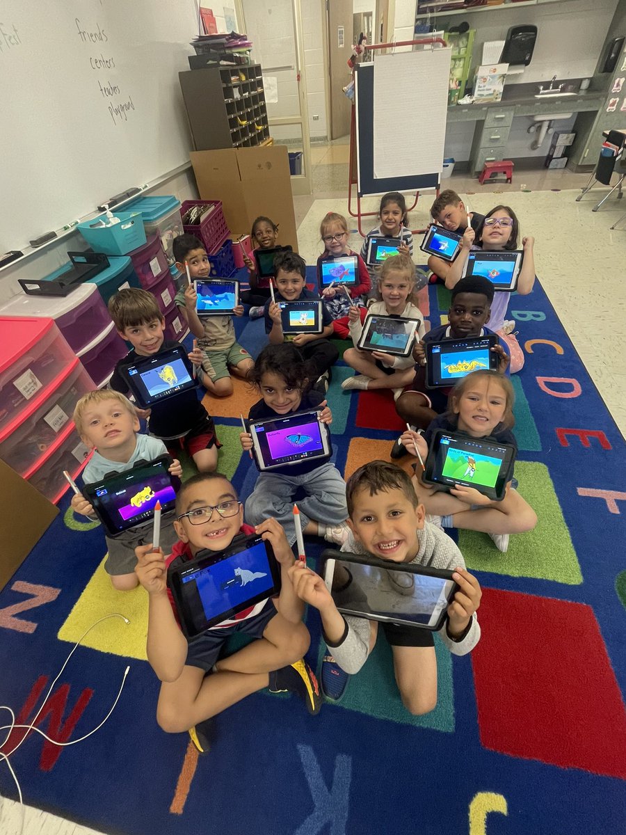 K-2 completed an animal research project using Keynote line draw and recording their findings.