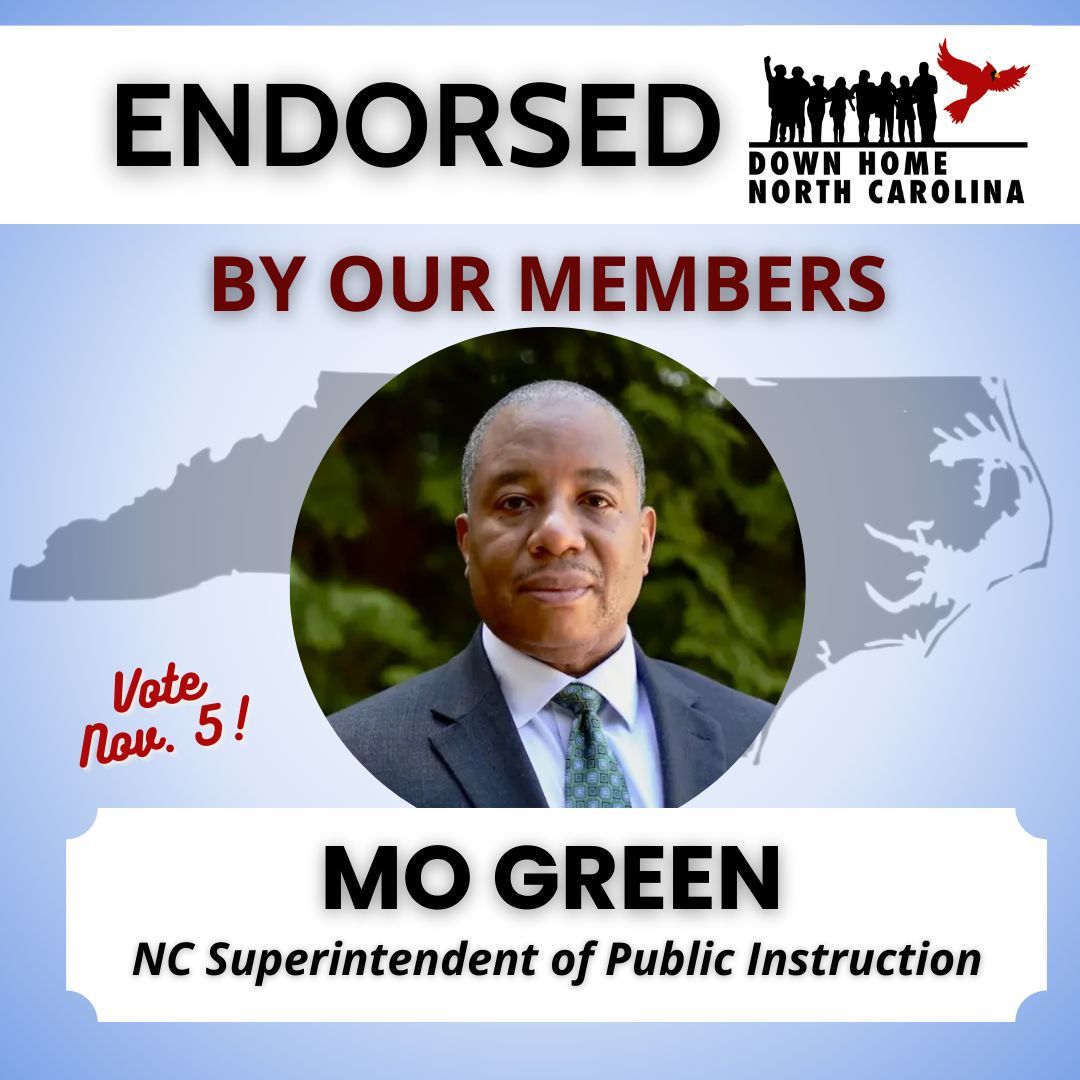 Announcing the Down Home NC 2024 Statewide Endorsements! For statewide elections, our members have overwhelmingly voted to endorse: Josh Stein for Governor of North Carolina Mo Green for North Carolina Superintendent of Public Instruction 

#BuildingPower #RuralNC #workingpeople