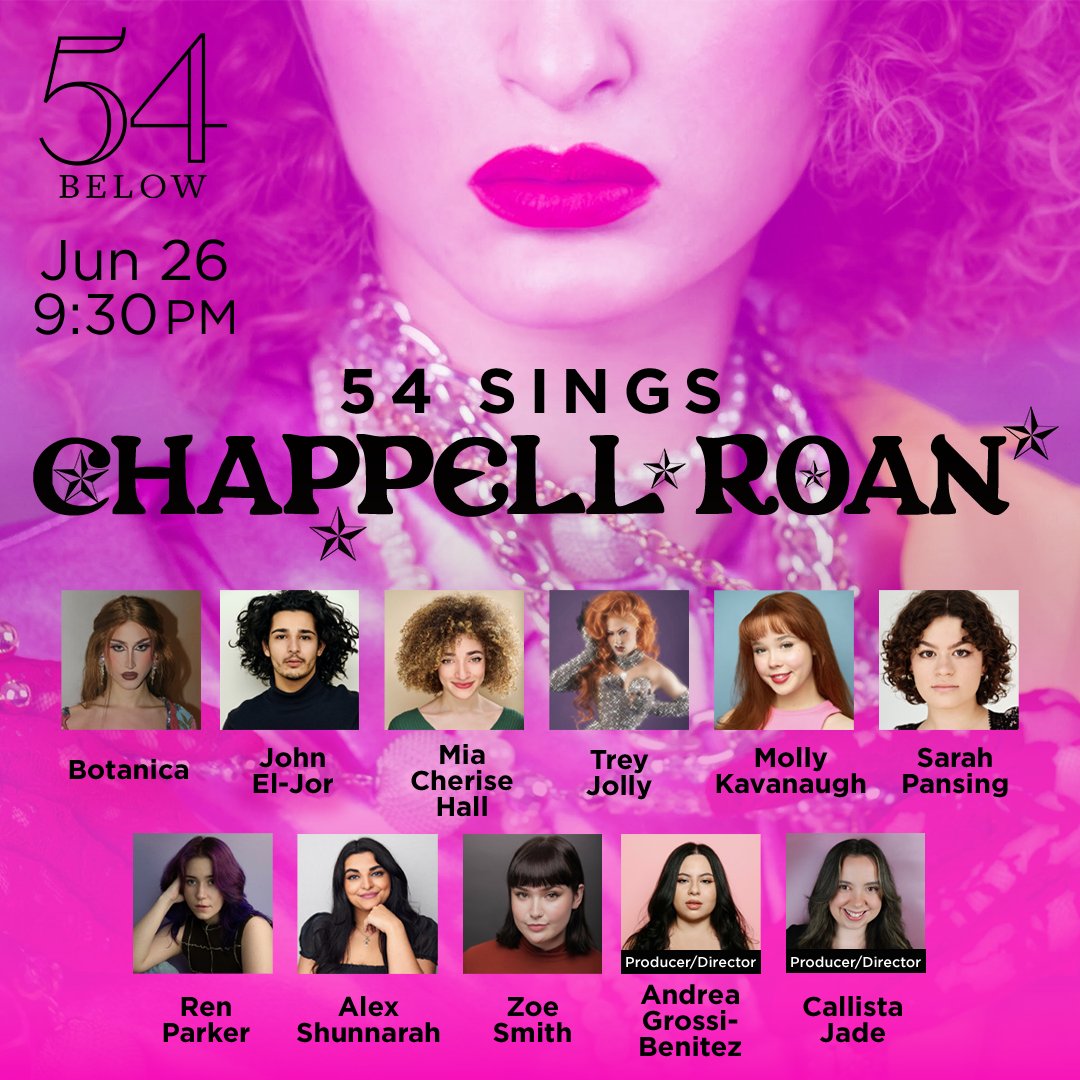 Celebrate Pride Month with this tribute to gen-Z legend-in-the-making, Chappell Roan! Feat. hits like 'Good Luck, Babe!' & more, this show is a vibrant ode to the Midwest Pop Princess. Don't miss this electrifying celebration of music, identity, & pride! 54below.org/ChappellRoan