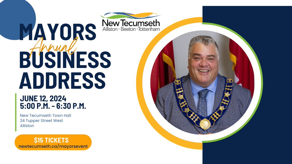 Join us at Mayor Norcross’ Annual Business Address on June 12. We are excited to also welcome Honda representatives who will be at this year’s event to share details on their exciting expansion plans. Tickets are limited. Be sure to get yours now, newtecumseth.ca/mayorsevent.