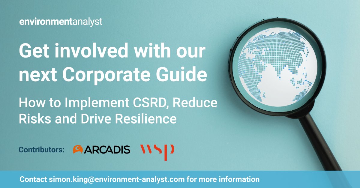 Get involved with our new Guide: How to Implement #CSRD, Reduce Risks &amp; Drive Resilience

Published in late 2024, this free guide will identify best practices in businesses preparing to submit their CSRD reports in 2025 hubs.li/Q02ySyD00

Contributors <a href="/ArcadisGlobal/">Arcadis</a> <a href="/wsp/">WSP</a>